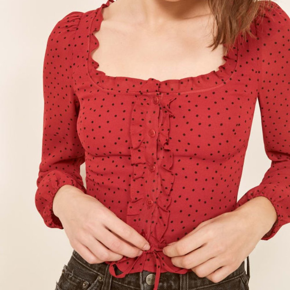 Reformation Red Italia Top